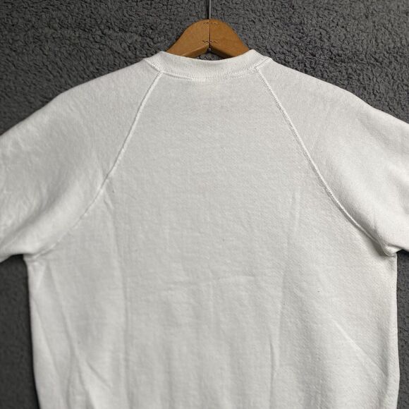 Vintage 80s LEE Raglan Short Sleeve Sweatshirt Womens Medium Embroidered Flowers - Picture 11 of 13